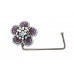 Bag Hanger - Rhinestone Flower - Amethyst - BH-GB1292AM